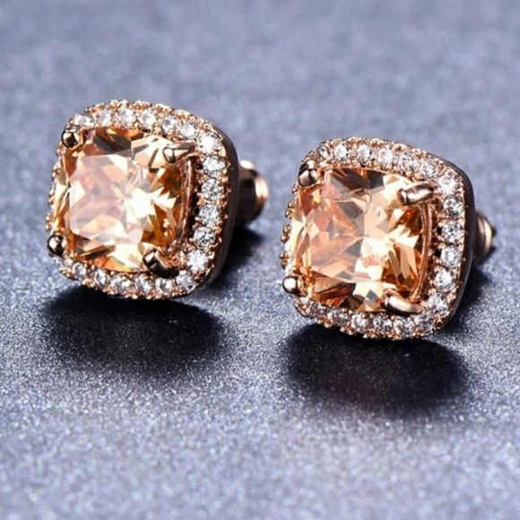 Champagne Topaz Earrings - Picture 2 of 2